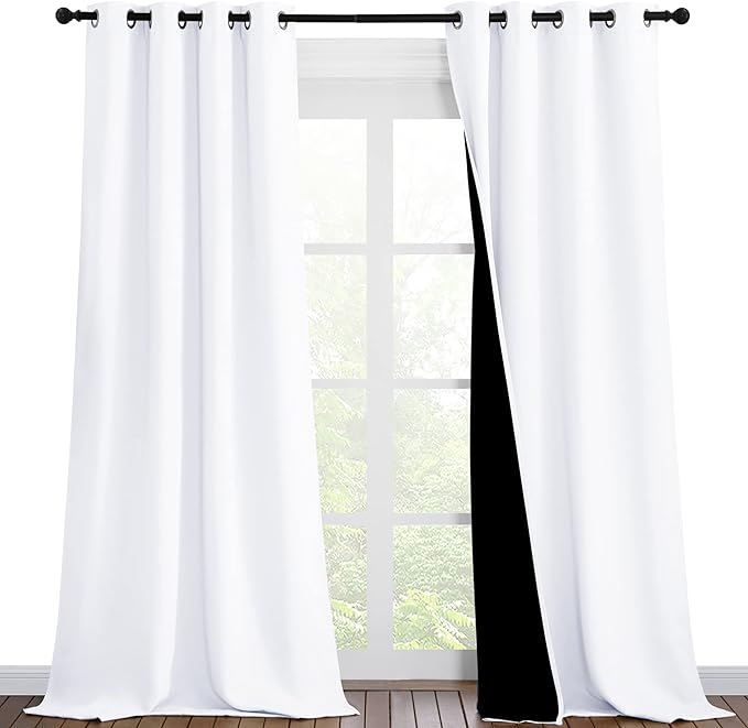 NICETOWN White 100% Blackout Curtains by NICETOWN