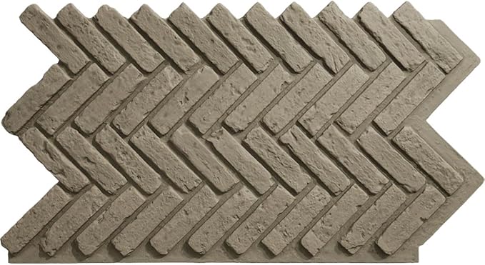 EverStone Herringbone Faux Brick Panel, 46 1/2"W x 25 1/4"H x 1"D, Vintage by EkenaMillwork