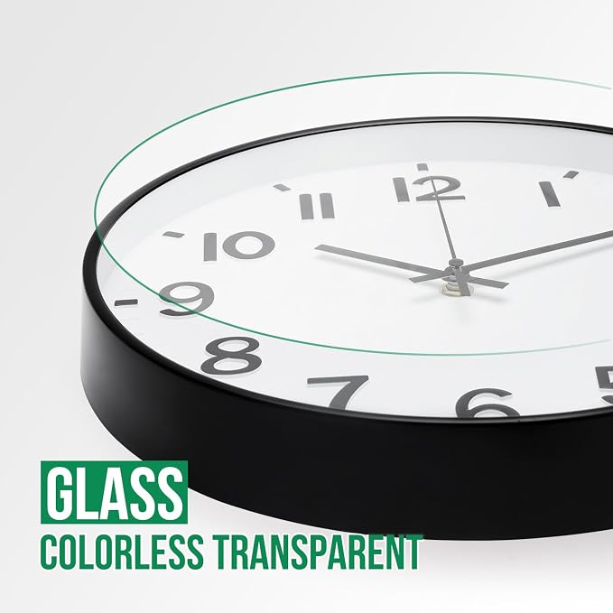 Wall Clock 12Inch White-Black Modern Simple Quartz Decorative Clock Non-Ticking - Image 5
