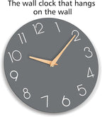 cicininc Wall Clock, 14 Inch Wooden Silent Non-Ticking, Decorative Battery - Image 7