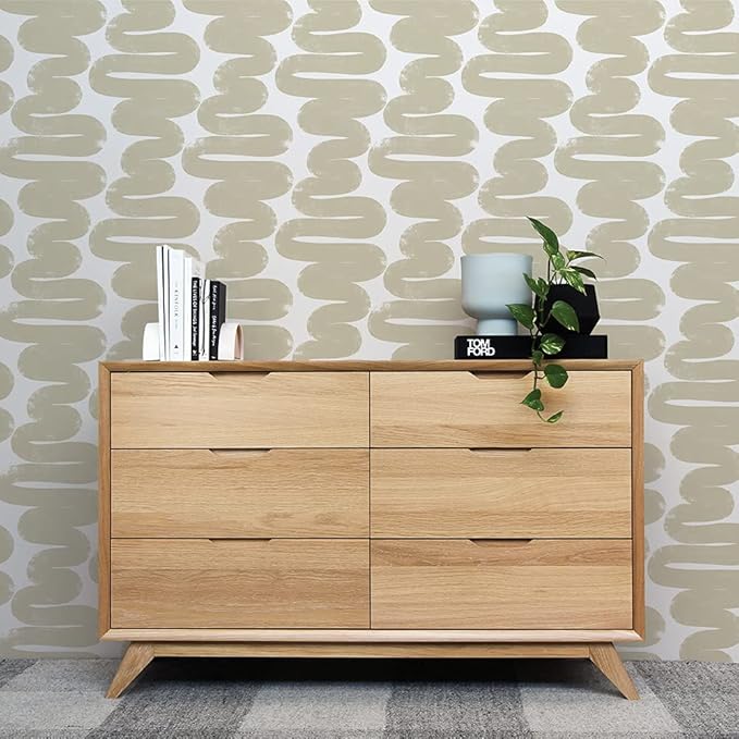 Tempaper x Bobby Berk Beige & White Wiggle Room Removable Peel and Stick - Image 2
