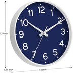 Roymnie Wall Clock 12 Inch Silent Wall Clocks Battery Operated- Modern Non - Image 3