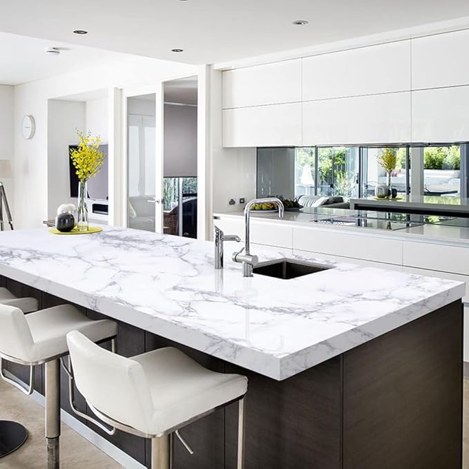 Arthome Marble Contact Paper, Peel and Stick Wallpaper 11.8x100 inch Self - Image 2