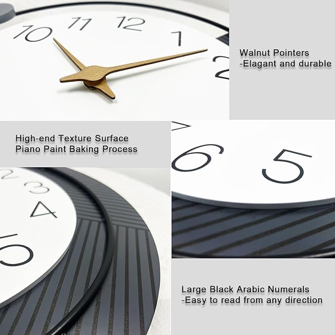 Dankeit Decorative Wall Clock, Silent Non-Ticking Quartz Battery Operated - Image 3