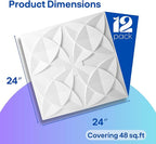 Art3d 12-Pack PVC Drop Ceiling Tiles, 2ft x 2ft, Floral Style - Image 2