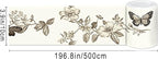 IVN Wallpaper Border Peel and Stick PVC Vintage Butterfly and Floral Design - Image 3