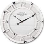 Presentime & Co 10" Farmhouse Series Wall Clock, Shiplap Style, Raised 3D by Presentime