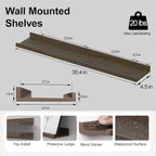 Floating Shelves for Wall Decor, Long Wall Mounted Storage Shelf for Bedroom - Image 3