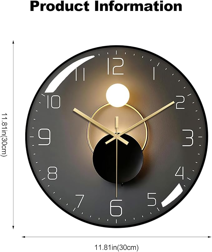 ErgoCar Silent Modern Art Deco Metallic Wall Clock - Image 7