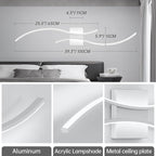 CANEOE Modern Wall Sconce, 39inch Wave Design Indoor Wall Lamp - Image 5