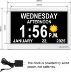 TROCOTN Dementia Clocks, Large Display Calendar Alarm Clock - Image 2