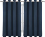 LEMOMO Navy Blue Thermal Blackout Curtains/52 x 54 Inch/Set of 2 Panels Room - Image 2