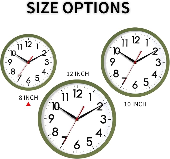 AKCISOT Wall Clock 8 Inch Silent Non-Ticking Modern Clocks Battery Operated - Image 3