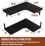 LEOPO Corner Floating Shelves Wall Mounted Set of 6, Corner Wall Shelves Rustic - Image 3