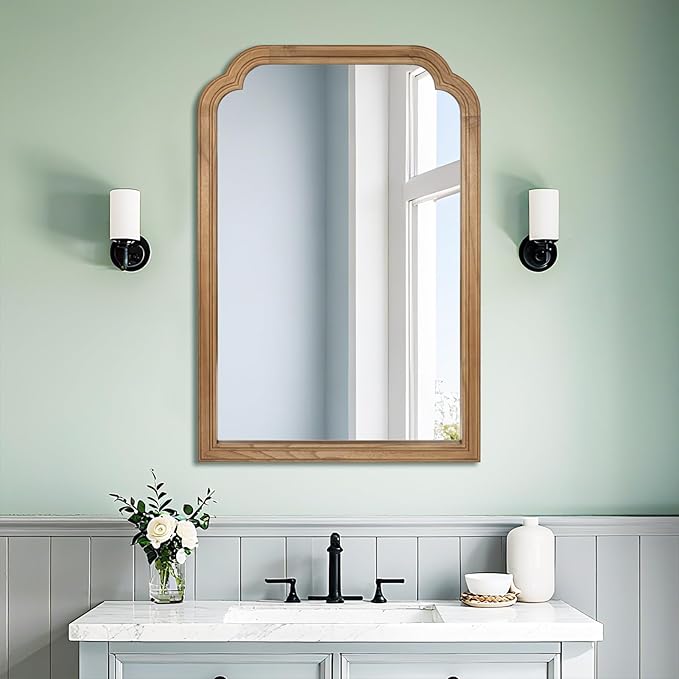 Wood Bathroom Mirror for Wall, 36 x 24 Inch Large Decorative Wall Mirror - Image 7