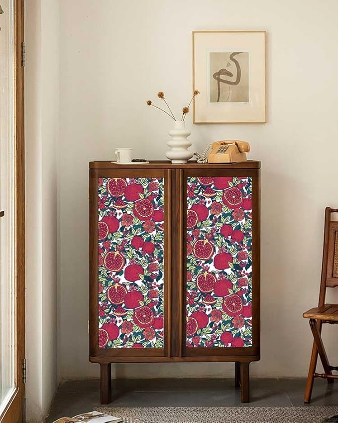 Floral Wallpaper Vintage Red Peel and Stick Wallpaper Self Adhesive Removable - Image 4
