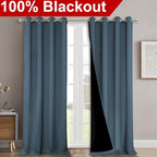 NICETOWN 100% Blackout Blinds, Smoky Blue, Laundry Room Decor Window Treatment - Image 2