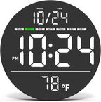 Digital Wall Clock with Large LED Display, Temperature, Auto-Brightness | Small by DigitalClocks