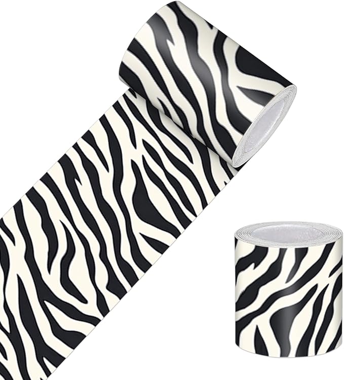 HOMETITUTE Wallpaper Border Peel and Stick Zebra Stripe Texture Decorative Wall by HOMETITUTE