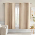 MIULEE Beige Back Tab Blackout Curtains 63 Inch Length 2 Panels Set by MIULEE