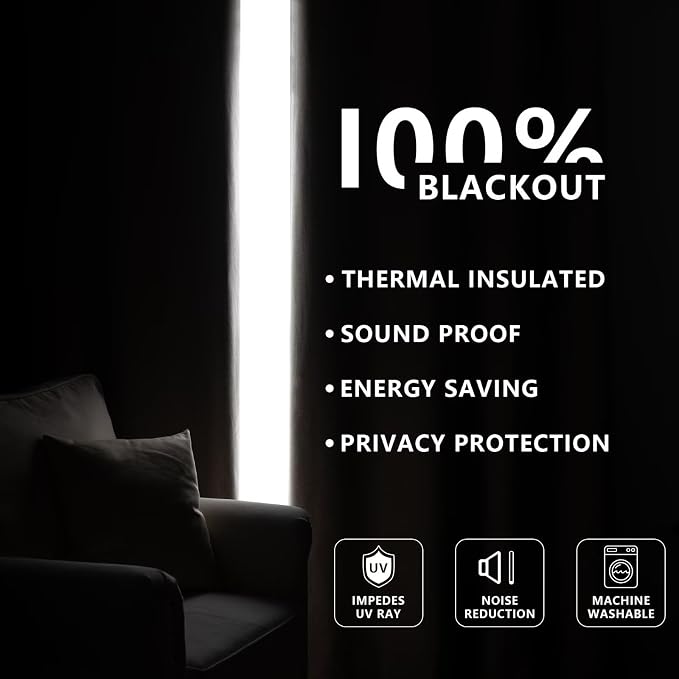 IGEMAEVE 100% Blackout Curtains 72 Inch Length - Image 7
