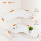 Homode Corner Floating Shelves, L-Shaped Wood Hanging Storage Shelf - Image 3