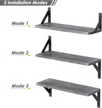 Forbena Grey Floating Shelves for Wall Decor Set of 3, Floating Book Shelves - Image 8