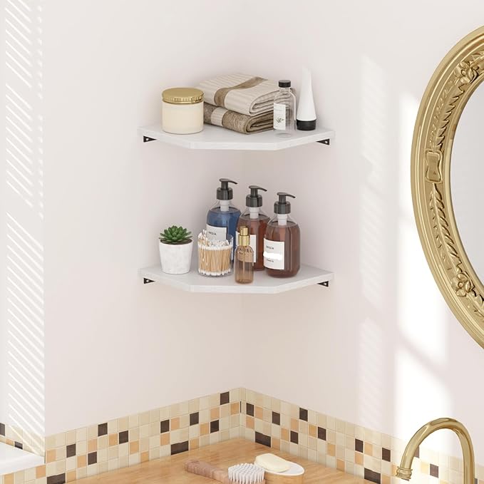 JJL Corner Shelf, 12 Inch Corner Shelf Wall Mounted - Image 5
