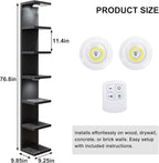 Fixwal Black Shelves 7 Tier Wall Mounted Shelf Unit Floating Shelves - Image 3