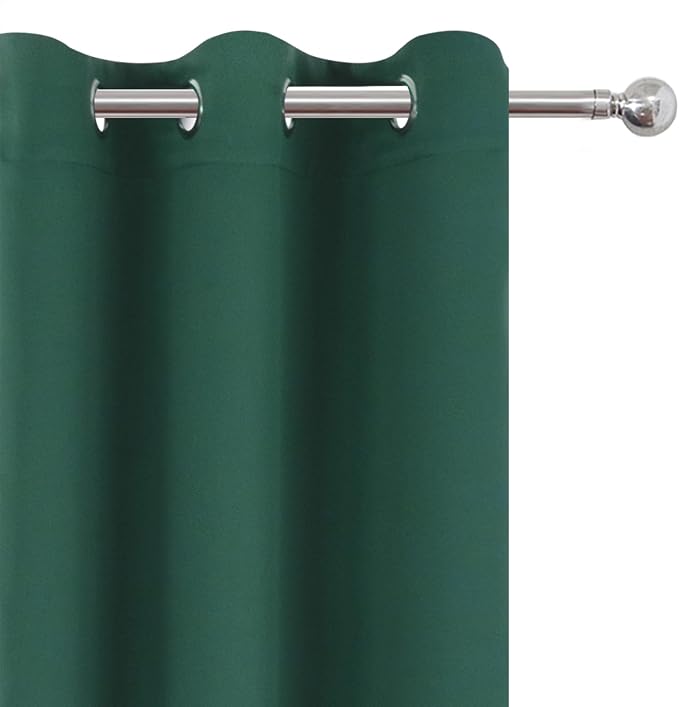 LEMOMO Blackout Curtains 52 x 90 Inch Long Dark Green Curtains Set of 2 Panels - Image 6