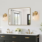 Zarbitta Set of 2 Wall Sconces for Bathroom, Brushed Gold Modern Vanity Lights - Image 6