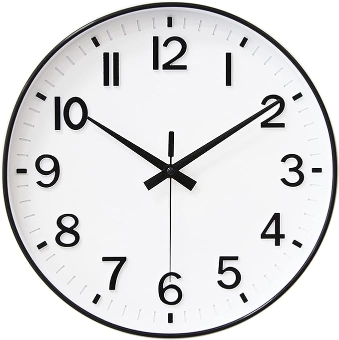 HZDHCLH White Analog Wall Clocks Battery Operated, 12 inch Silent Non Ticking by HZDHCLH