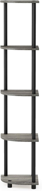 Furinno TURN-N-TUBE Corner Shelf, 5-Tier Corner Bookshelf, Open Storage Shelves - Image 8
