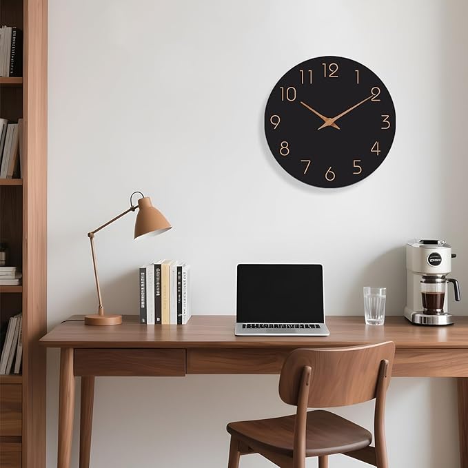 Mosewa Large Wall Clock 16 Inch Black Battery Operated Silent Non Ticking - Image 7