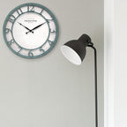 Presentime & Co 13" Farmhouse Series Wall Clock, Shiplap Style, Silent No - Image 5