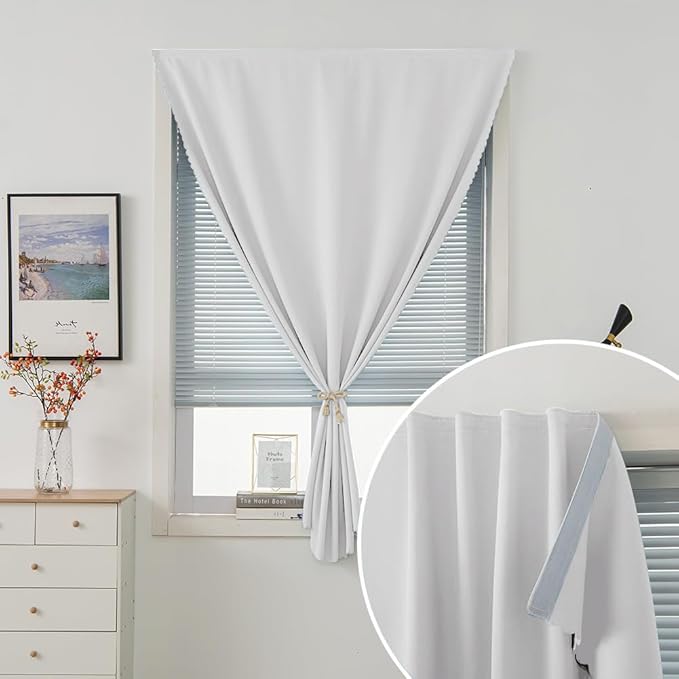 Portable Light Blocking Curtains Self-Stick Design, Removable Adhesive Window - Image 2