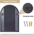 HARRITPURE Arched Wall Mirror – 30"x40" Arch Bathroom Mirror Metal Frame Vanity - Image 8