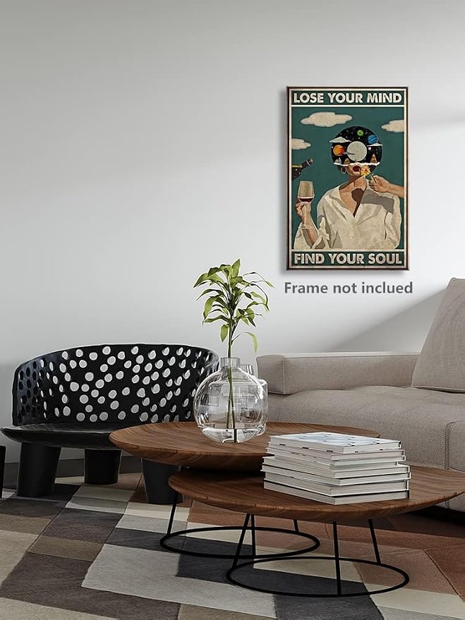 Vintage Lose Your Mind Find Your Soul Poster Mental Health Inspirational Quote - Image 8