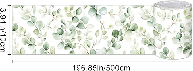 HOMETITUTE Wallpaper Border Peel and Stick Botanical Leaf Texture Decorative - Image 3