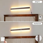 KELUOLY Farmhouse Plug in Long Wall Sconce, 31.4 inch Faux Walnut Finish LED - Image 4