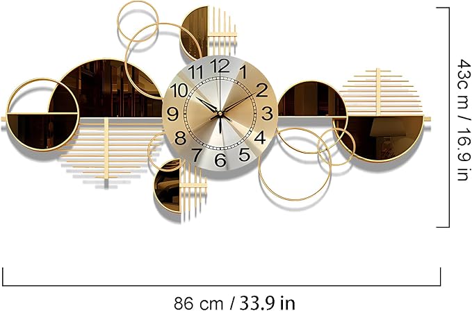 Metal Wall Clock Decorative 3D Metal Wall Art Clock - Image 6