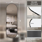 Oval Full Length Mirror, Ultra-Clear Explosion-Proof, Simple and Classic Deco - Image 8