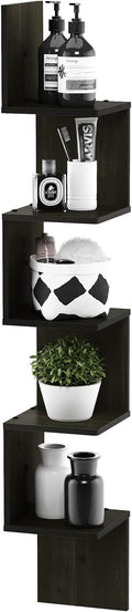 Furinno Rossi Wall Mount Floating Corner Shelf, 5-Tier Square by Furinno-FitsYourSpaceFitsYourBudget