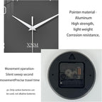 XNM Dark Grey Wall Clock for Bedroom Glass Modren Simple Wall Clock Battery - Image 7
