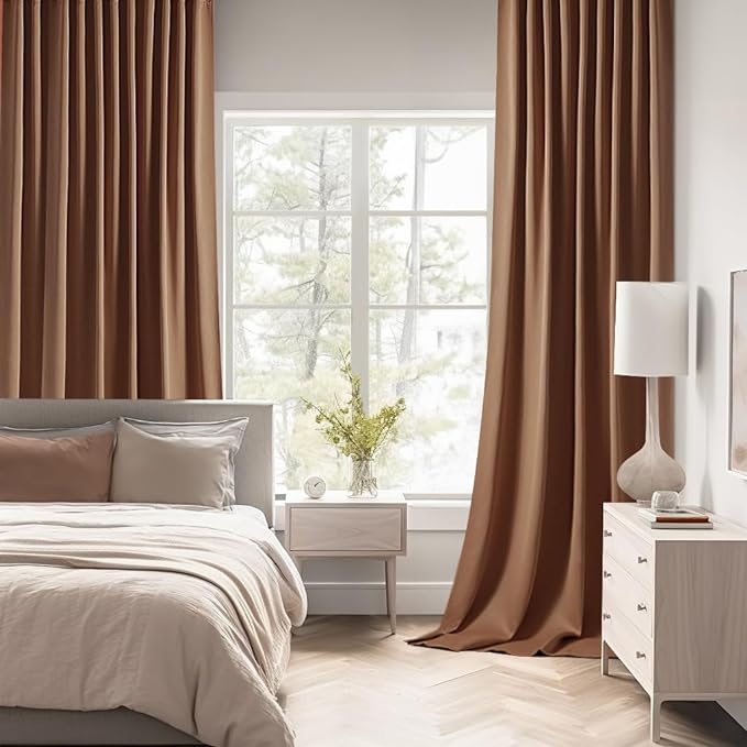 MIULEE Back Tab Blackout Curtains 90 Inch Long 2 Panels Set - Image 2