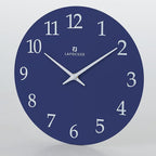 Lafocuse 12 Inch Wooden Navy Blue Wall Clock Battery Operated, Simple - Image 4