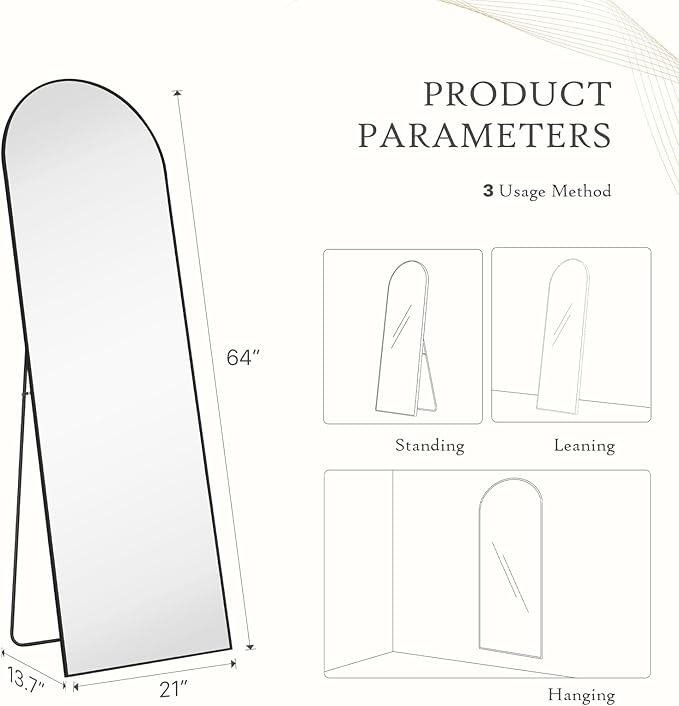 Mirror Full Length, Upgraded Body Wall Mirrors - Image 2