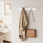 GWAAZXGZ White Wall Mounted Coat Rack – 5 T-Shaped Pegs - Image 3
