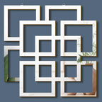 Weysat Wall Mount Home Mirror, 2 Pieces Silver Square Decorative Mirror by Weysat