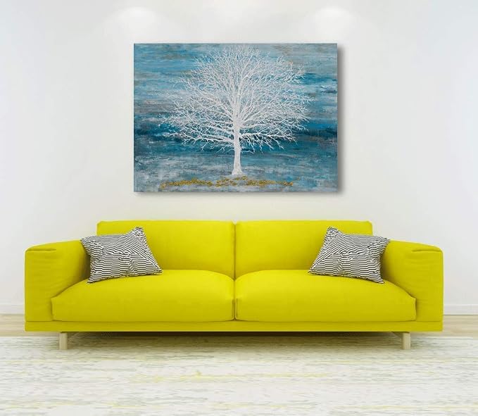 Yihui Arts Abstract Landscape Canvas Art Hand Painted 3D Tree Paintings - Image 8